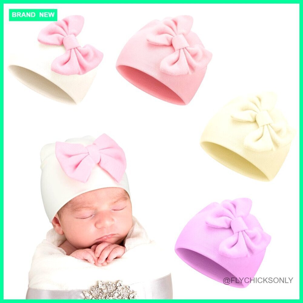 4 Preemie Hats Cotton Beanie 3-7 Lbs Premature Baby Boy Girl Newborn